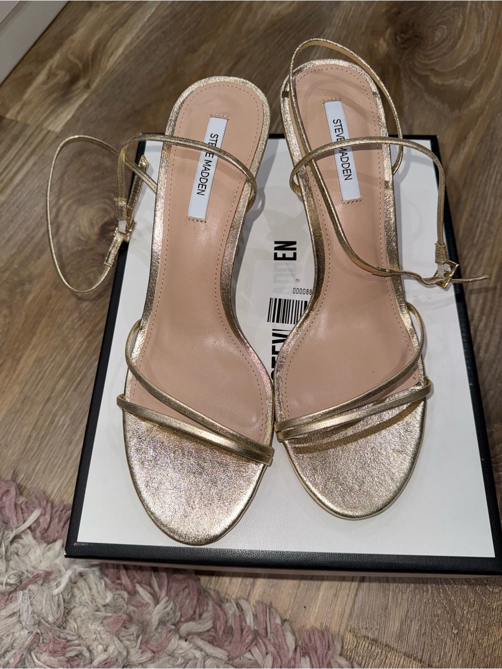 Steve Madden Metallic Gold Strappy Ankle-Tie Heels